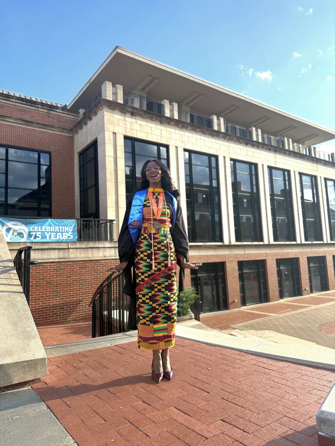 Racheal in graduation regalia